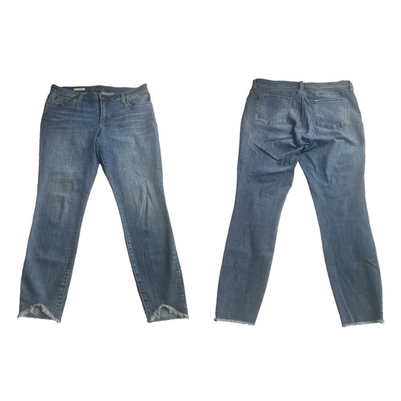 Kut from the Kloth CARLO ankle Skinny Jeans Blue Size 14 NWOT distressed hem - Picture 10 of 10
